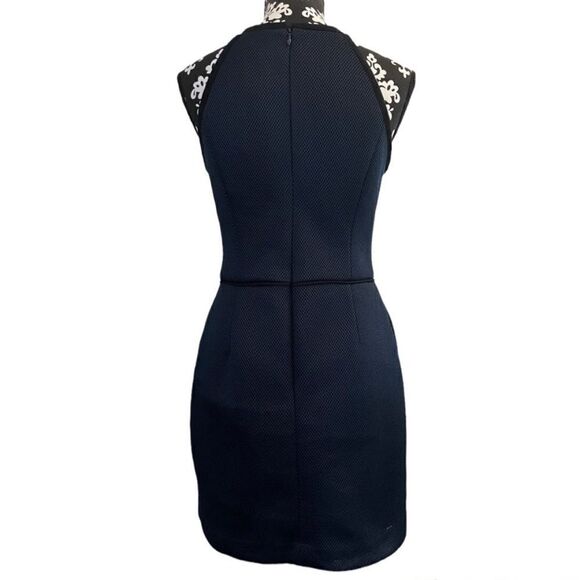 RACHEL Rachel Roy Navy Blue Mesh High Neck Mini Dress - Picture 3 of 11